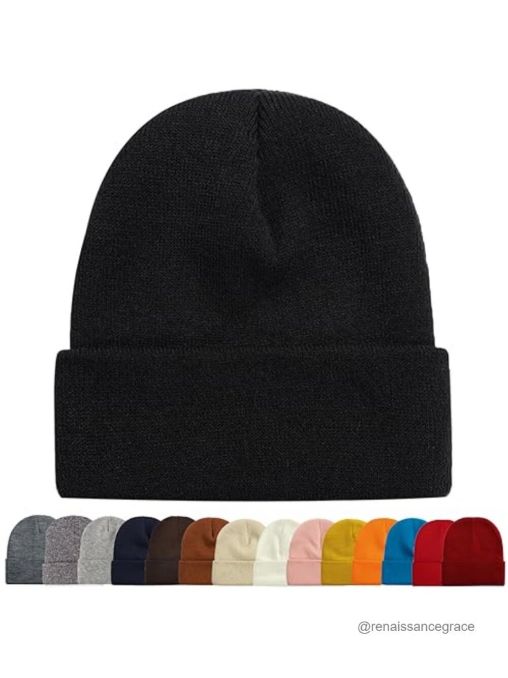 Men's Women's Acrylic Knit Cuffed Skull Cap Winter Thermal Beanie Hat